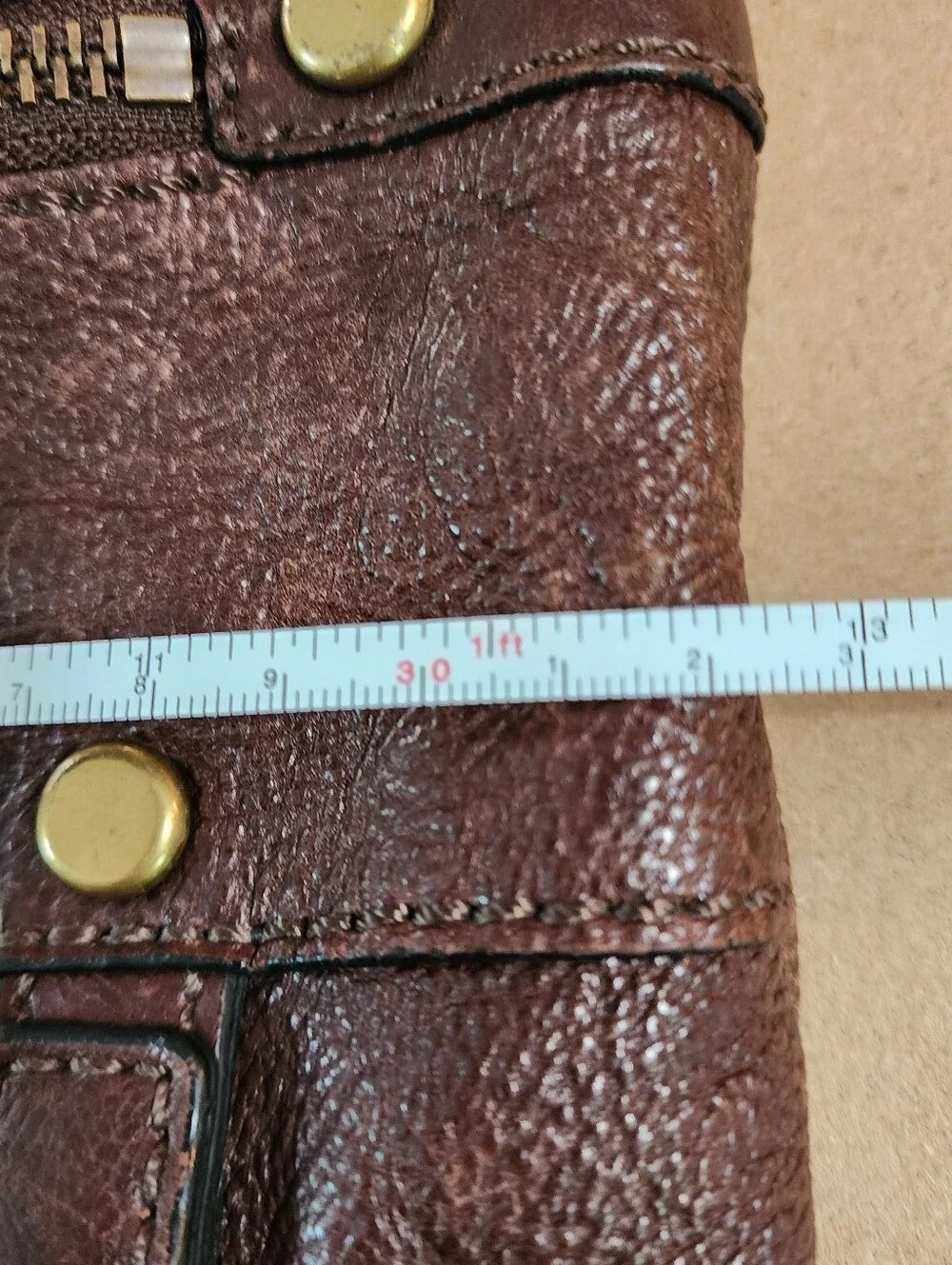 Fossil Brown Leather Messenger Crossbody Satchel Pebbled Multi Pocket Bag Y2K Lg